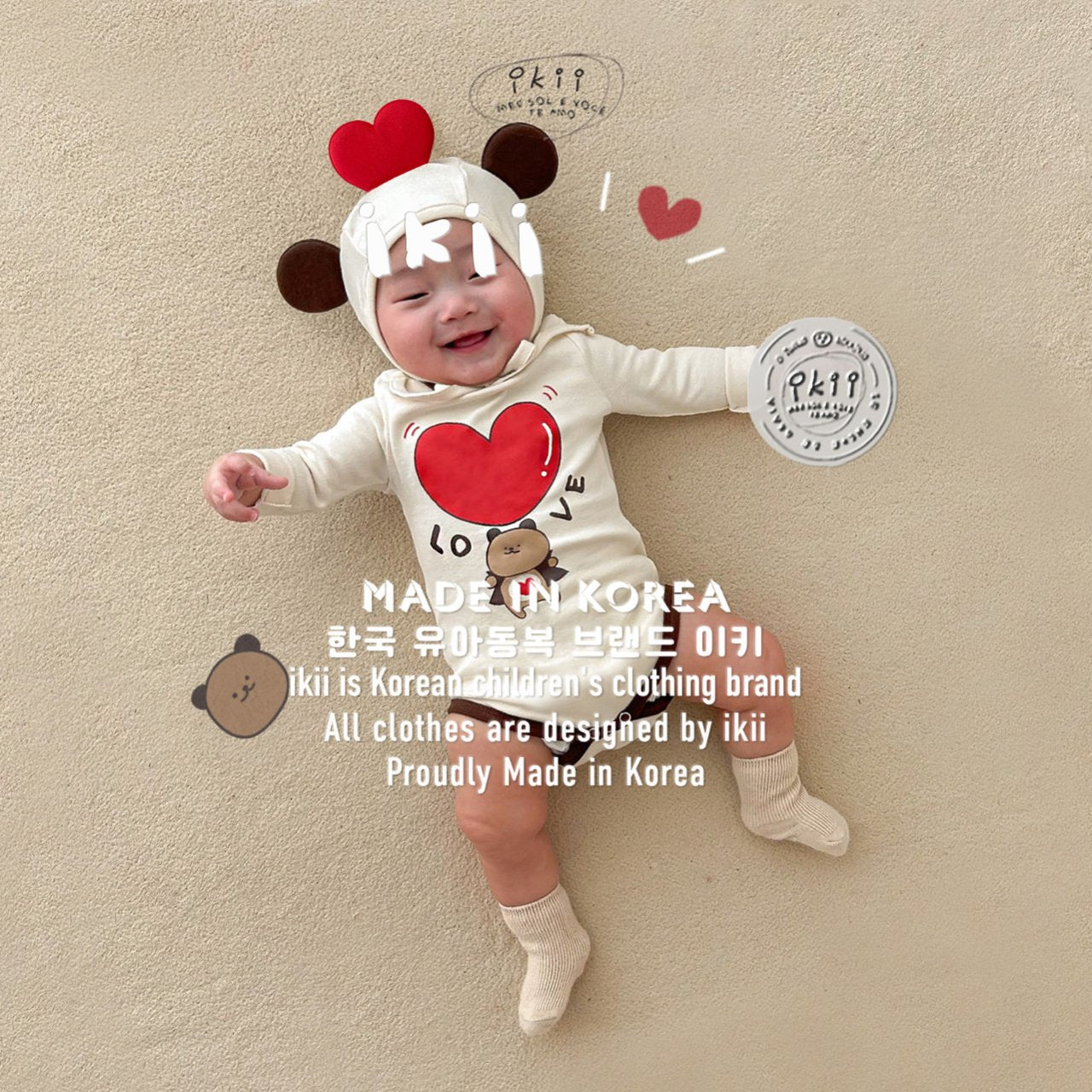 Love Bear LS Romper Set