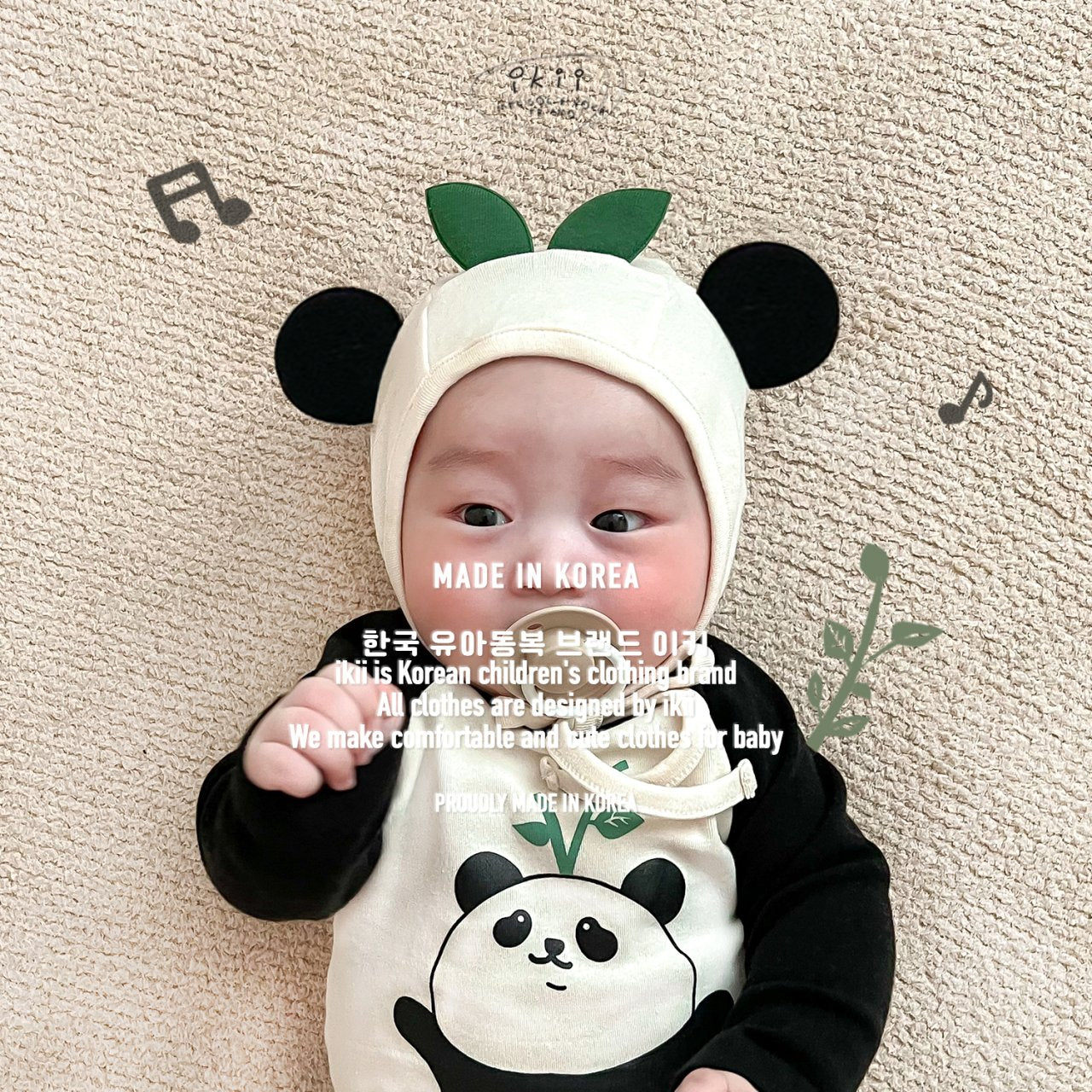 Panda Buddy LS Romper Set