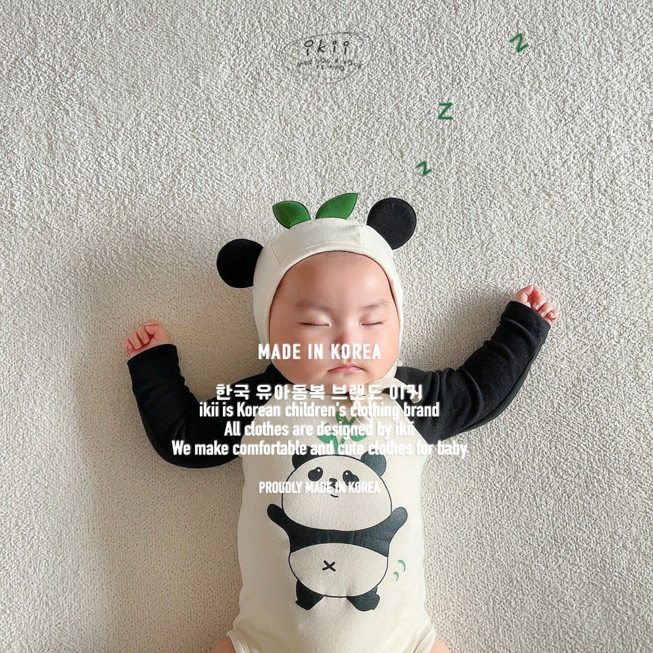 Panda Buddy LS Romper Set