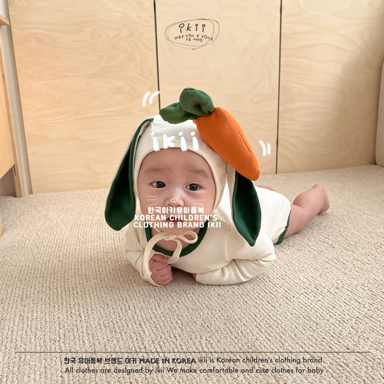 Carrot Bunny LS Romper Set